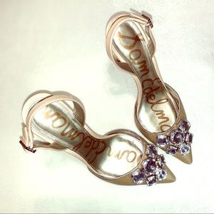 SAM EDELMAN Raffia Gem Rhinestone | Natural Nude